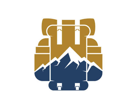 Backpack bag with mountain inside