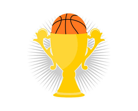 Basket winner with trophy and basket ballのイラスト素材