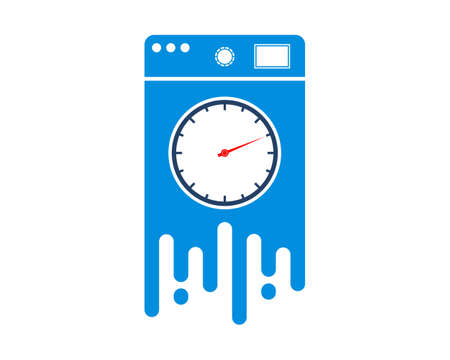 Fast washing laundry with clock insideのイラスト素材