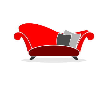 Luxury red sofa furnitureのイラスト素材