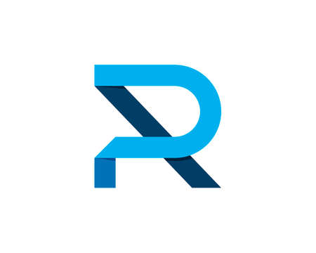 Abstract blue R letter initialのイラスト素材