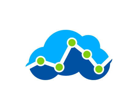 Blue cloud with circle connectionのイラスト素材