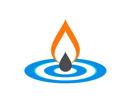 Water drop with orange fireのイラスト素材