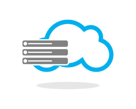 Cloud outline with file box insideのイラスト素材