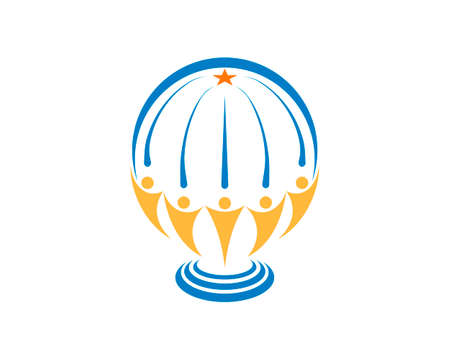 Abstract bulb with success people and star insideのイラスト素材