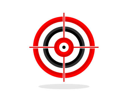 Black and red bulls eye targetのイラスト素材