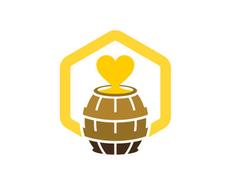 Barrel honey love in the hexagonのイラスト素材