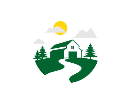 Nature farm with beautiful viewのイラスト素材