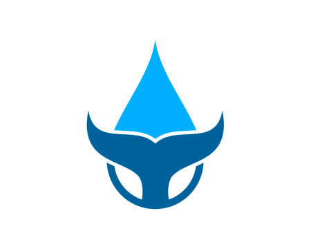 Simple water drop with whale tail insideのイラスト素材