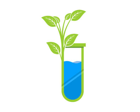 Nature tree in the laboratory test tube logoのイラスト素材