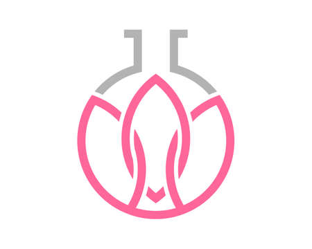 Combination laboratory test tube with lotusのイラスト素材