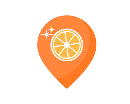 Shiny orange slices in the pin locationのイラスト素材