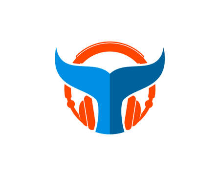 Music headphone with tail whaleのイラスト素材