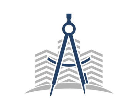 Architecture tool with city building behindのイラスト素材