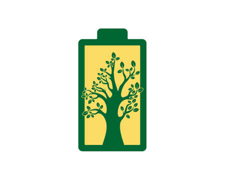 Nature tree energy with battery shape