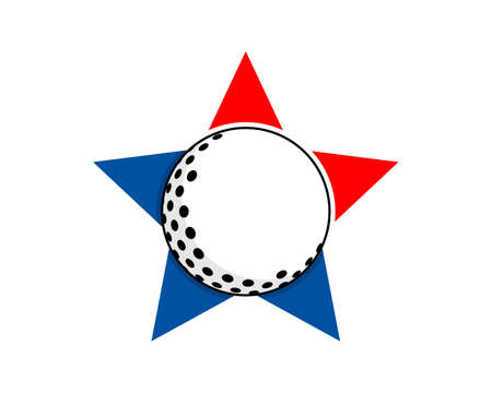 Golf ball in the american star shapeのイラスト素材