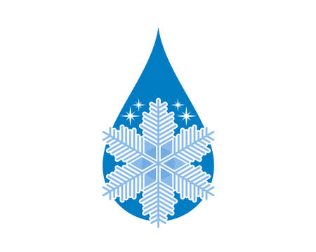 Snowflake and water drop behindのイラスト素材