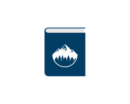 Education book with mountain and pine forestのイラスト素材
