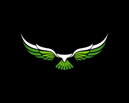 Abstract flying eagle with green and white colorsのイラスト素材