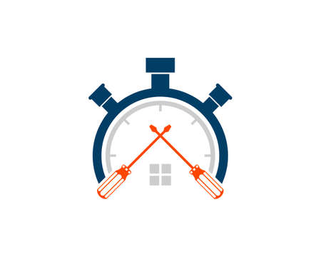 Repair stopwatch house with cross screwdriverのイラスト素材