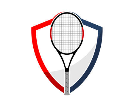 Shield protection with tennis racket in the middleのイラスト素材
