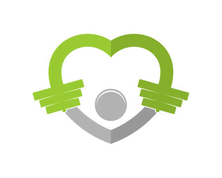 People holding dumbbell with love shapeのイラスト素材