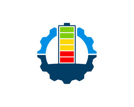 Simple gear with full electrical battery insideのイラスト素材