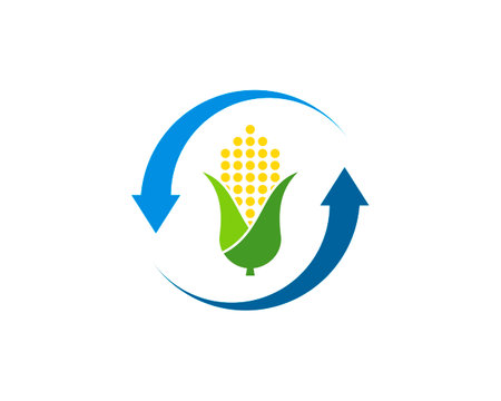 Upside down arrow with abstract corn insideのイラスト素材