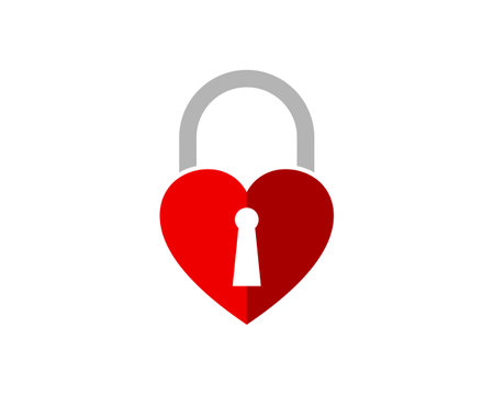 Love padlock with key hole insideのイラスト素材