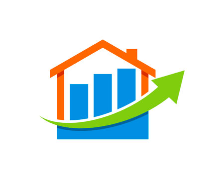Simple bulb with financial chart and arrow upのイラスト素材