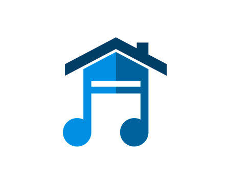 Simple house with music note insideのイラスト素材