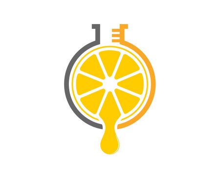 Orange fruit in the laboratory test tubeのイラスト素材