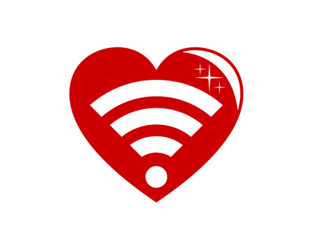 Love with internet connection symbol insideのイラスト素材