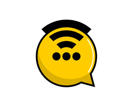 Bubble chat with wifi connection logoのイラスト素材