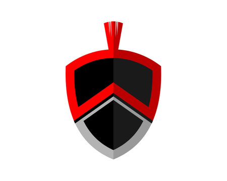 Spartan symbol with shield shape logoのイラスト素材