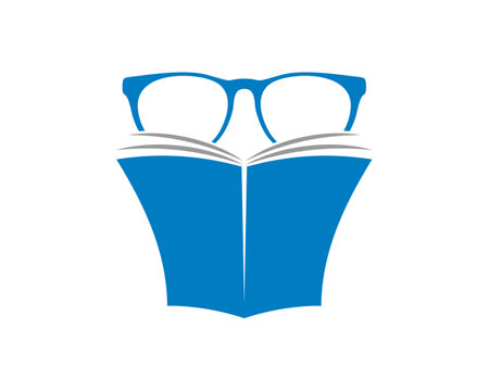 Open book page with eyeglasses logoのイラスト素材