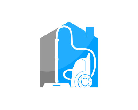 Vacuum cleaner in the house logoのイラスト素材