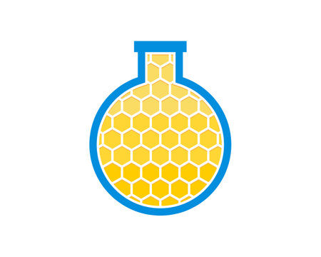 Laboratory test tube with beehive insideのイラスト素材