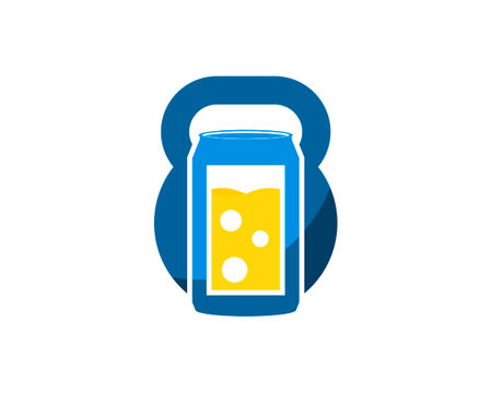 Gym kettle bell with energy drink insideのイラスト素材