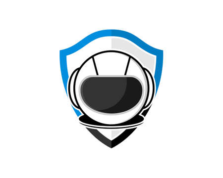 Astronaut helmet in the shield shapeのイラスト素材