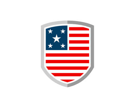 Protection shield with american flag insideのイラスト素材