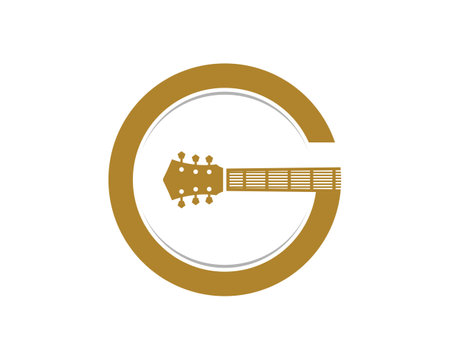 G Letter with guitar logoのイラスト素材