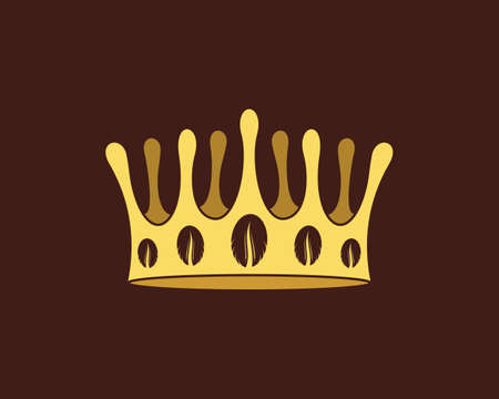 Coffee droplets form a crown shape logoのイラスト素材
