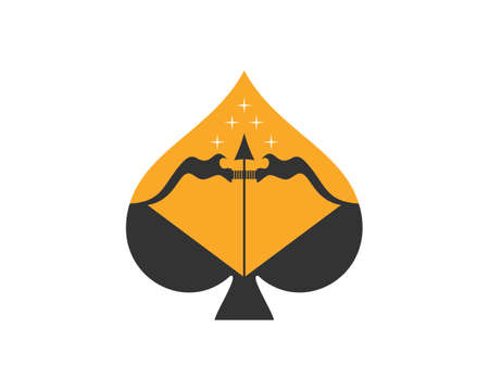 Spade with arrow and bow in the middleのイラスト素材