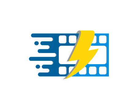Fast reel film with electrical lightning insideのイラスト素材