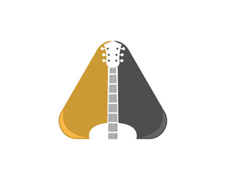Guitar inside the triangle logoのイラスト素材