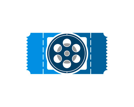 Cinema ticket with roll film insideのイラスト素材
