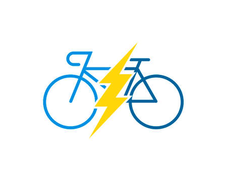 Electrical bike with yellow lightning insideのイラスト素材