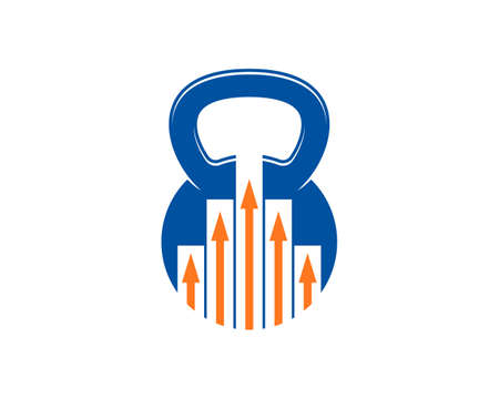 Gym kettle bell with arrow up insideのイラスト素材