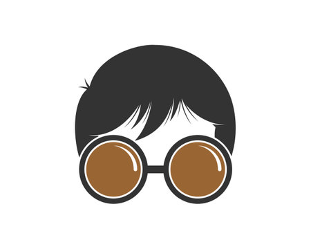Geek boy with eyeglasses from coffee cupのイラスト素材